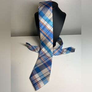Nautica Blue and Orange Plaid Tie